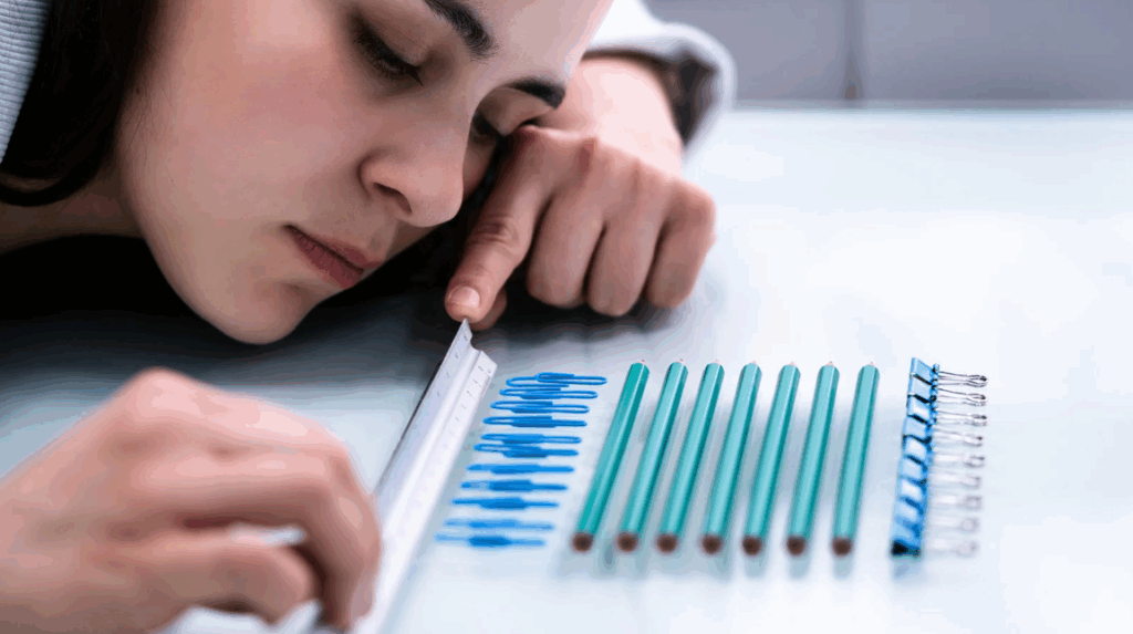 woman showing signs of being a compulsive perfectionist