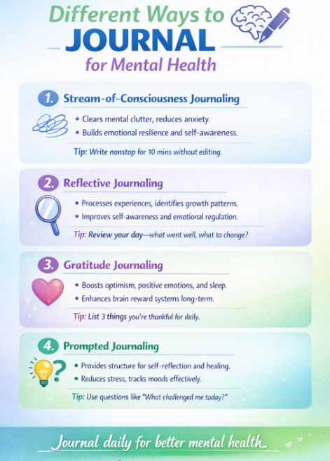 different ways to journal for mental health