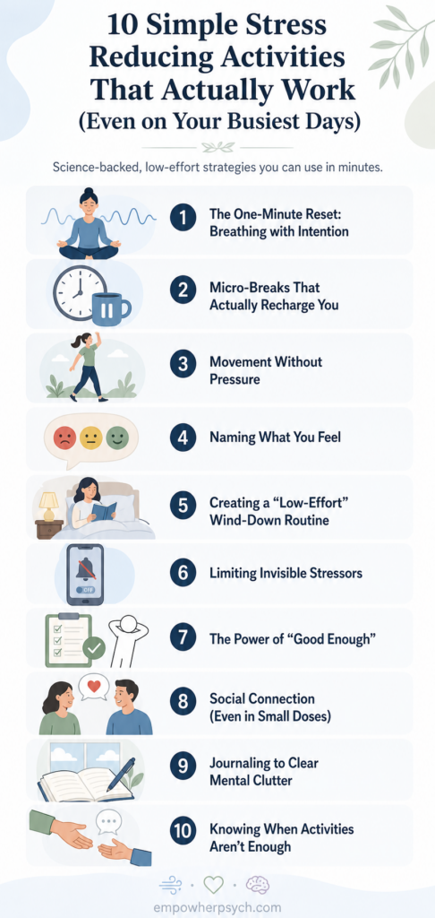 10 simple stress reducing activities