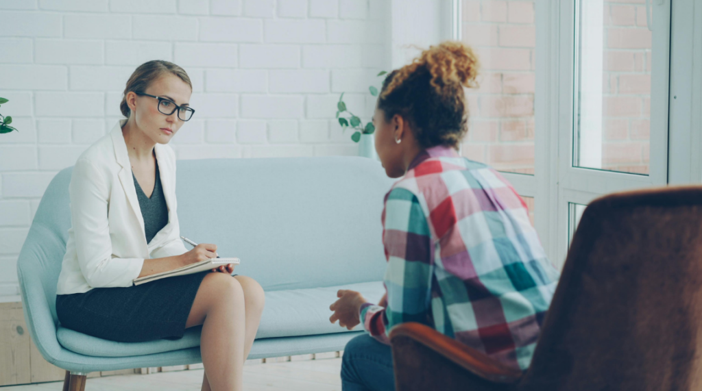 woman seeking mental health professional